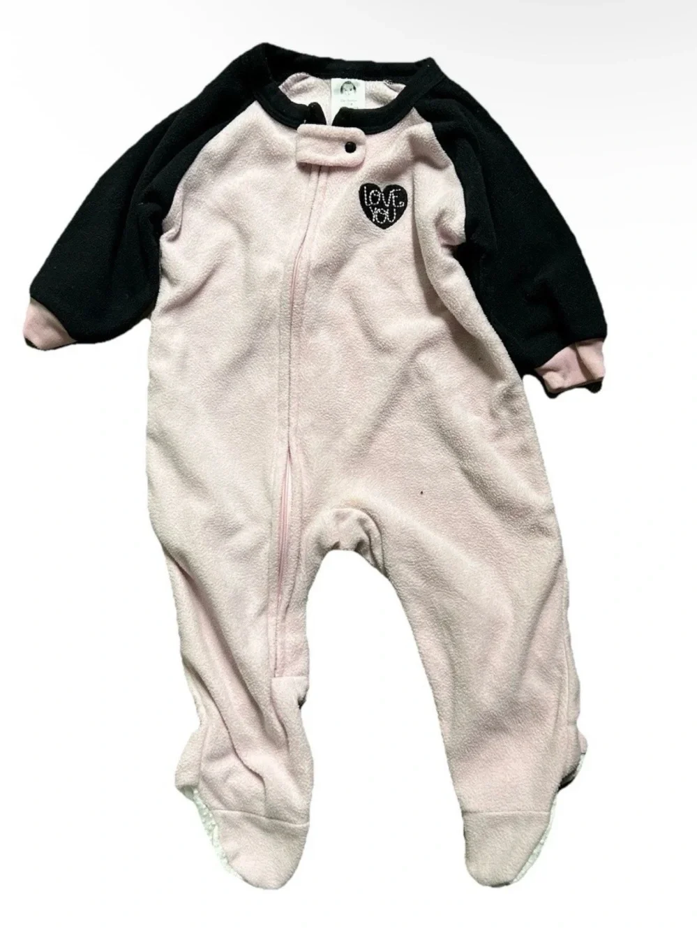 Baby Girl Footie Pajamas Fleece Cotton Pink Blue Size 12 Months
